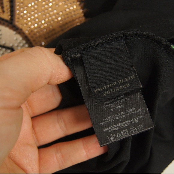 Philipp Plein Black Tee with Yellow and Brown Graphic - Picture 7 of 7